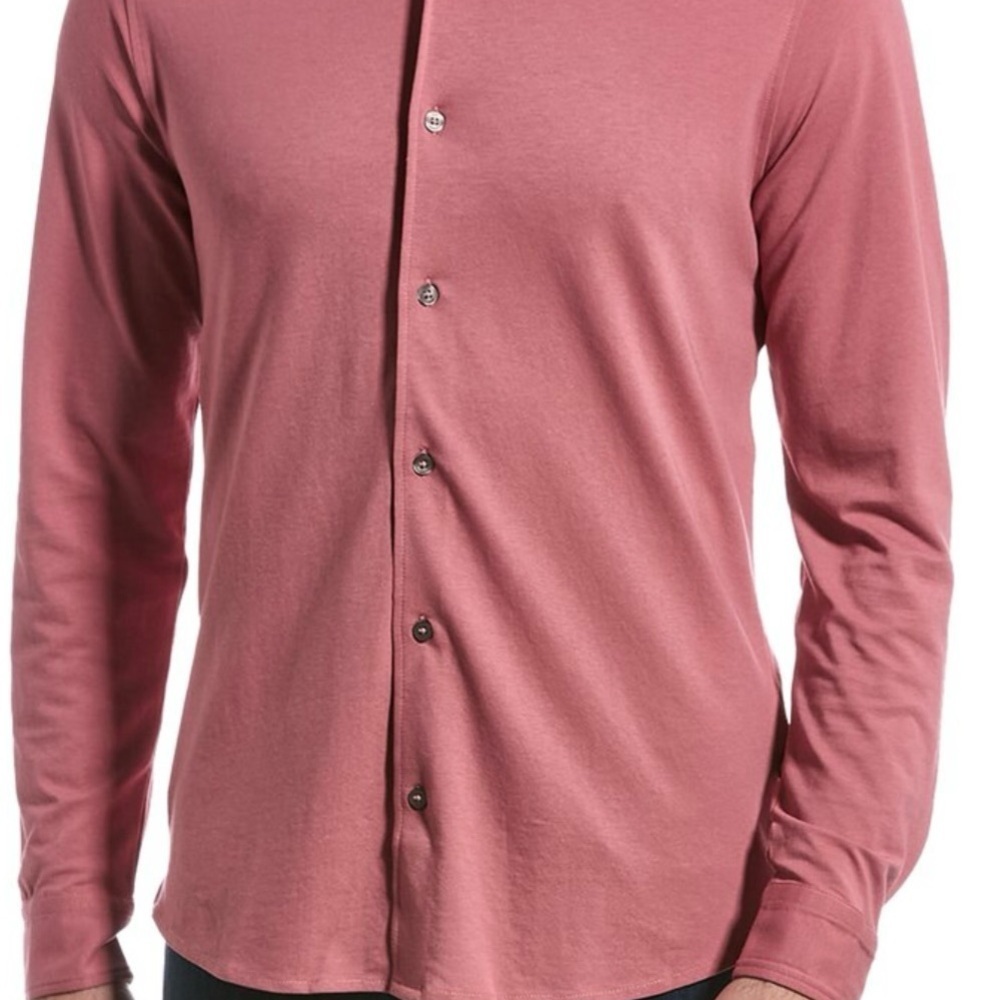 NWT Ted Baker Rigby Pique Long sleeve button down pink salmon shirt size 4 Med - Picture 14 of 16